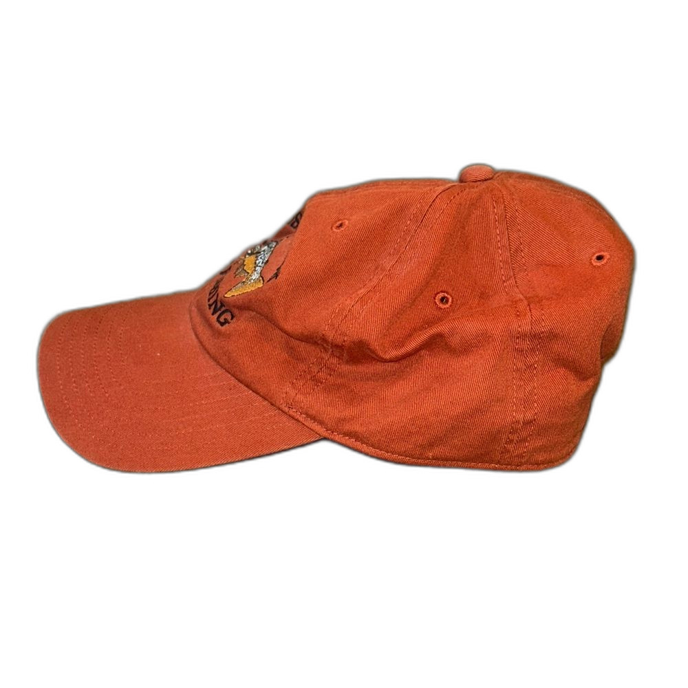 Simms Mossy Creek Fly Fishing Embroidered Trout Cap Orange Black Mens Unisex - Picture 2 of 7